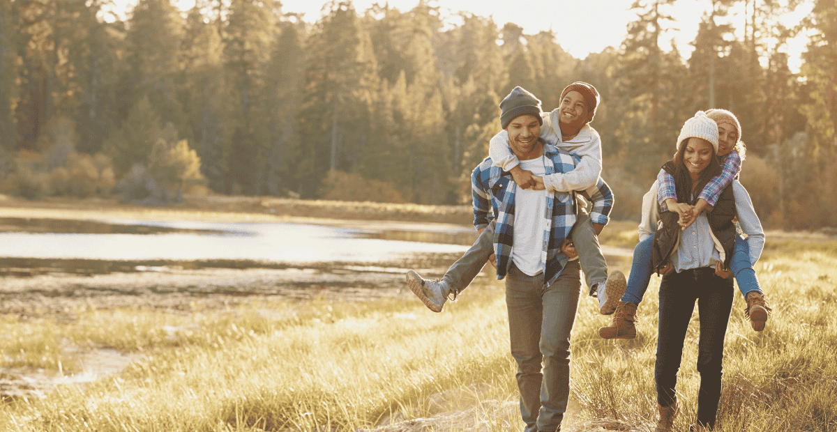 family walking